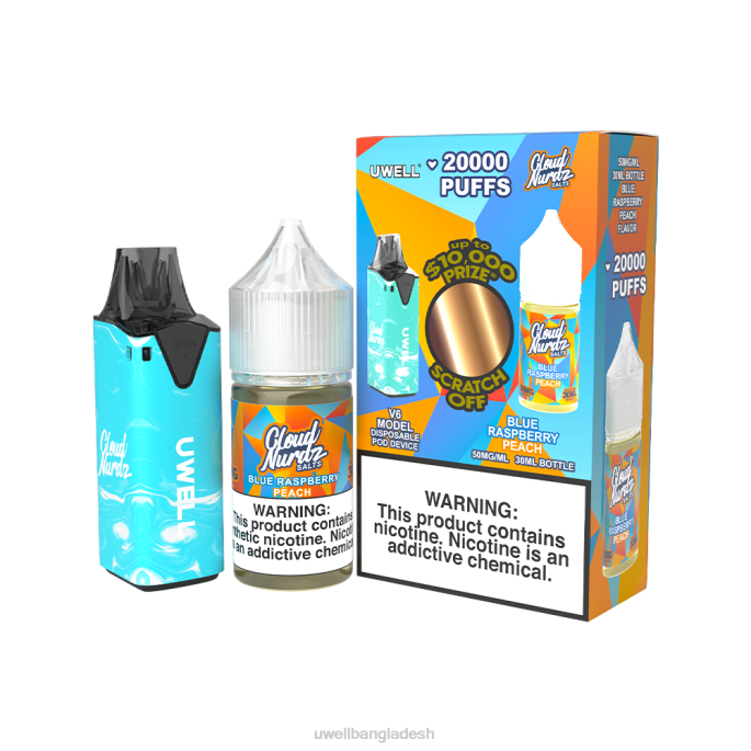 UWELL vape price - UWELL V6 নিষ্পত্তিযোগ্য ডিভাইস + বাবার বাষ্প 30 মিলি রস - কোল্যাব বান্ডেল clr: নীল/flv: নীল রাস্পবেরি পীচ 50mg 02PJ203