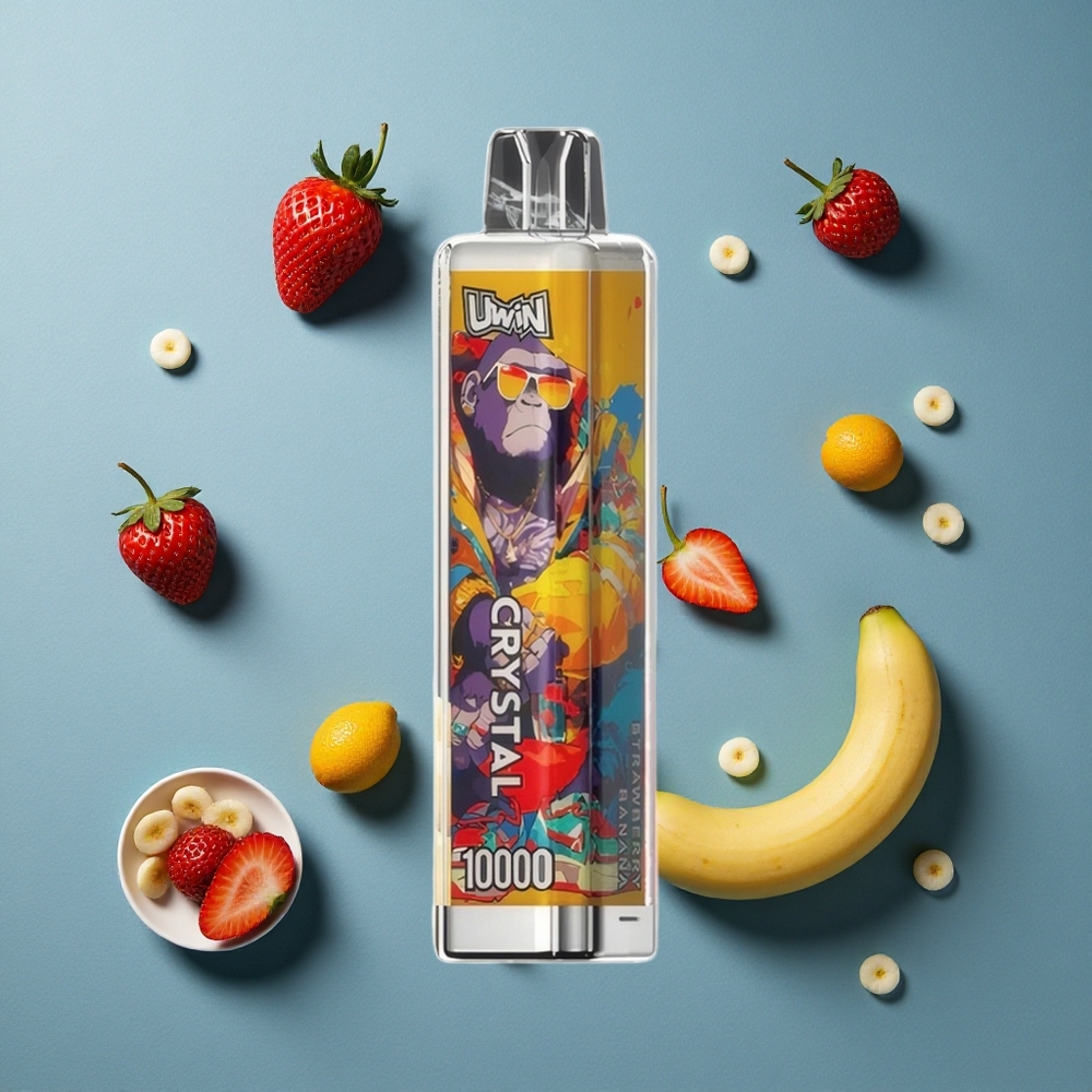 UWIN Crystal 10000 Puffs স্ট্রবেরি কলা ১৮মিলি RGB লাইট