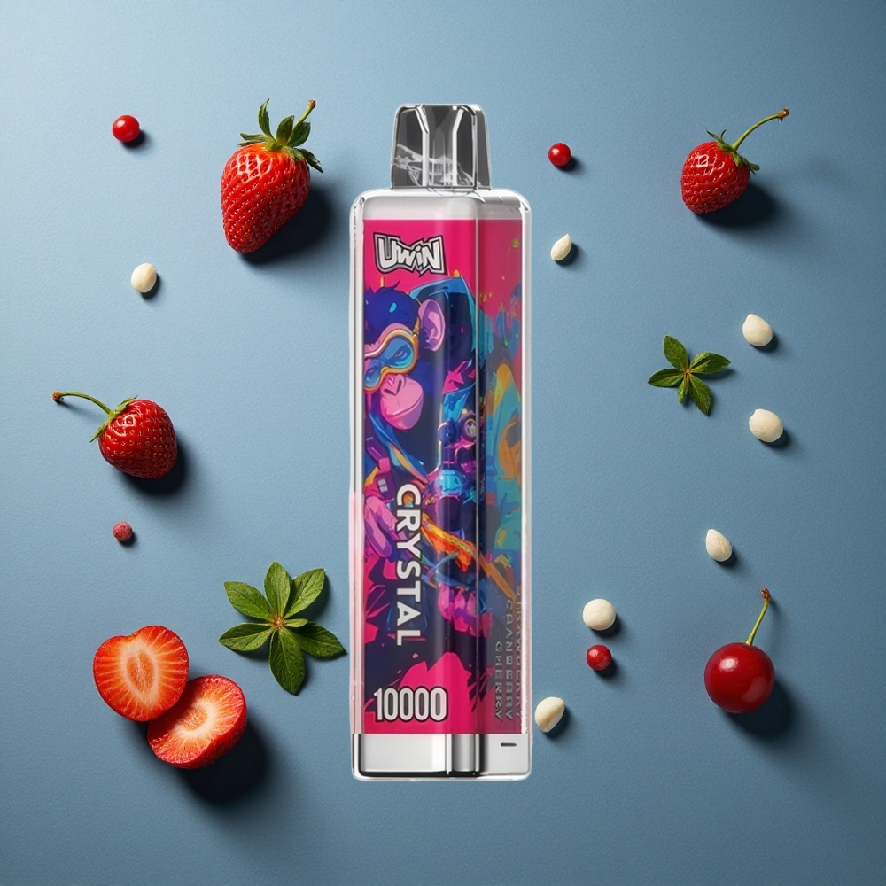 UWIN Crystal 10000 Puffs স্ট্রবেরি ক্র্যানবেরি চেরি (১৮মিলি তরল, ৬৫০mAh বেটারি)