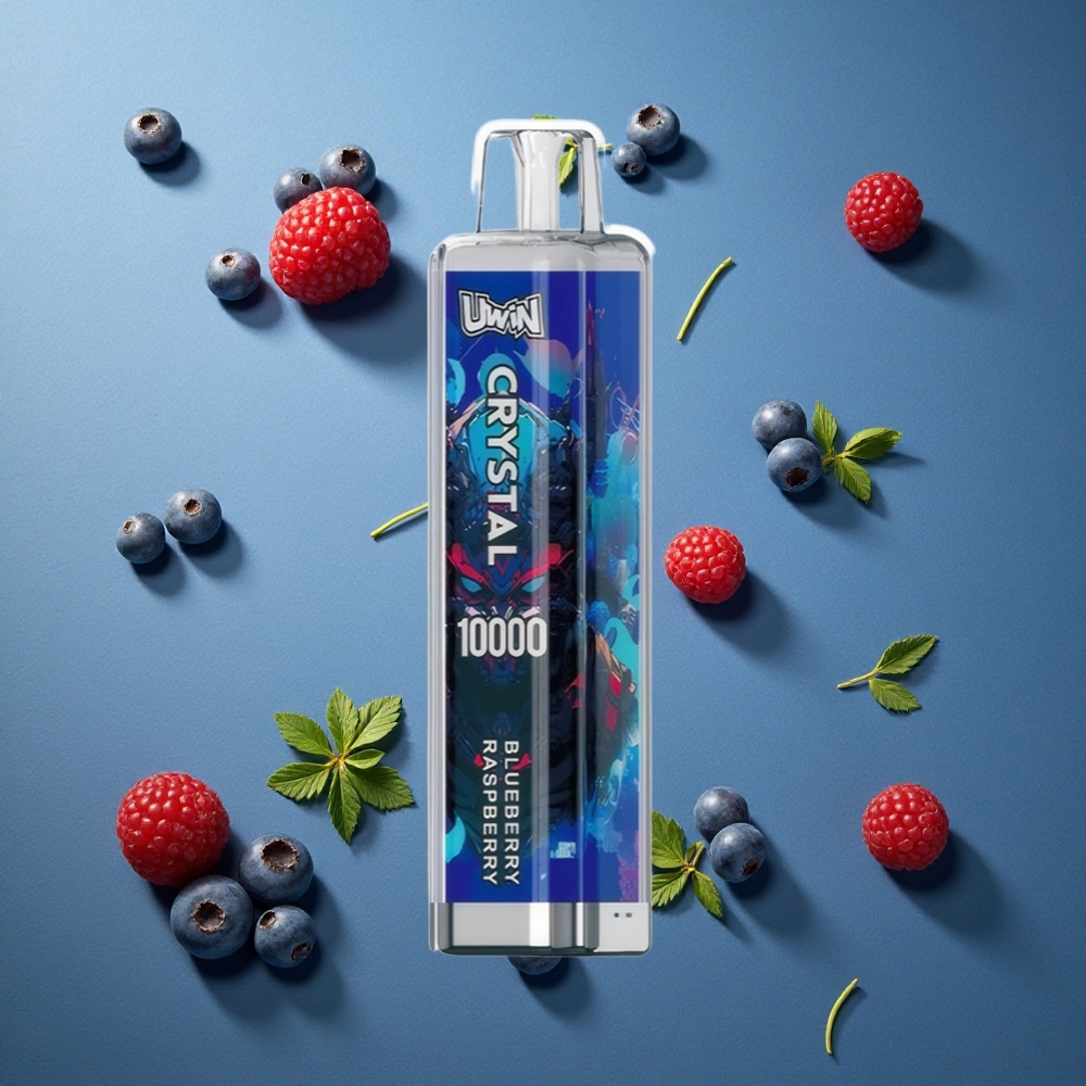 UWIN Crystal 10000 পাফস ডিসপোজেবল ভেপ ব্লুবেরি রাস্পবেরি (১৮মিলি, RGB লাইট)