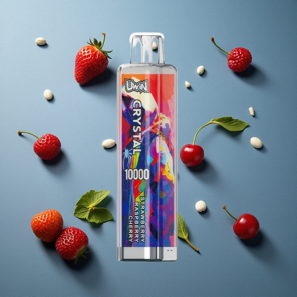 UWIN Crystal 10000 পাফস স্ট্রবেরি রাস্পবেরি চেরি (১৮মিলি, RGB লাইট)