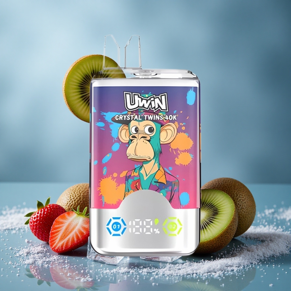 UWIN Crystal Twins 40000 পাফস (স্ট্রবেরি কিউই গ্রেপ আইস) ২ স্বাদ, ৩২মিলি
