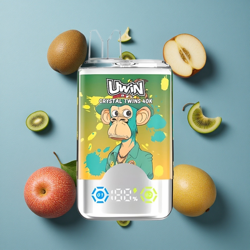 UWIN Crystal Twins 40000 Puffs ডিসপোজেবল ভেপ কিউই প্যাশন ফ্রুট গুয়াভা টু অ্যাপল (২ স্বাদ, ৪০০০০ পাফ)