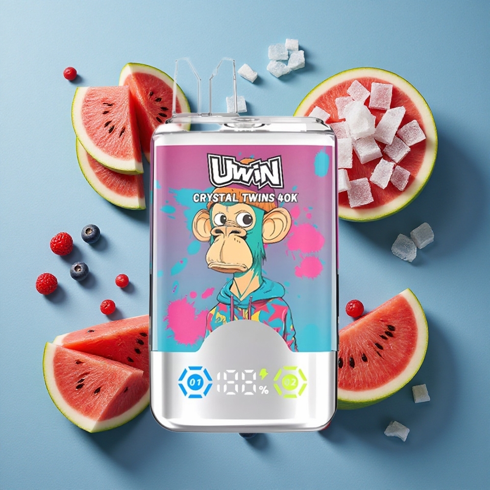 UWIN Crystal Twins 40000 Puffs তরমুজ আইস মিক্সড বেরি (৩২মিলি, টাইপ-সি)
