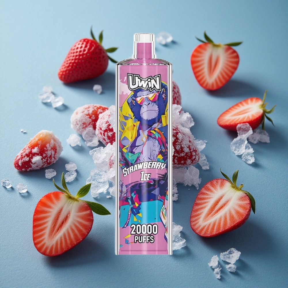Uwin Shisha Hookah Crystal 20000 Puffs স্ট্রবেরি আইস (নিকোটিন 0% 2% 3% 5%, 22ml)