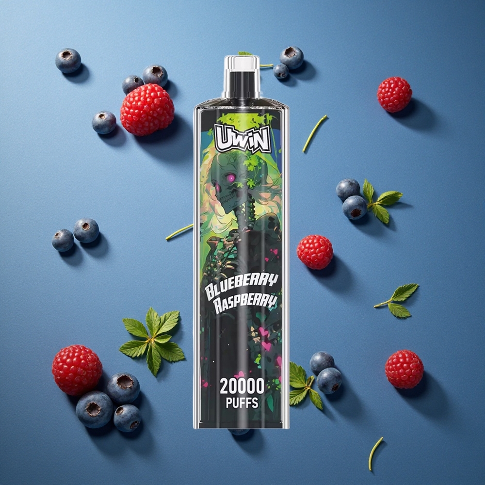 Uwin Shisha Hookah Crystal 20000 Puffs ব্লুবেরি রাস্পবেরি (নিকোটিন: 0%, 2%, 3%, 5%, 650 mAh ব্যাটারি)