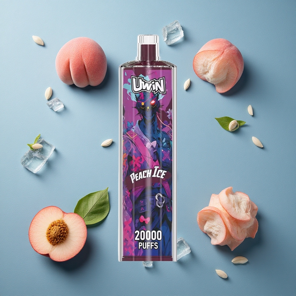 Uwin Shisha Hookah Crystal 20000 Puffs পীচ আইস (নিকোটিন: 0%, 2%, 3%, 5%, ক্যাপাসিটি: ২২মিলি)