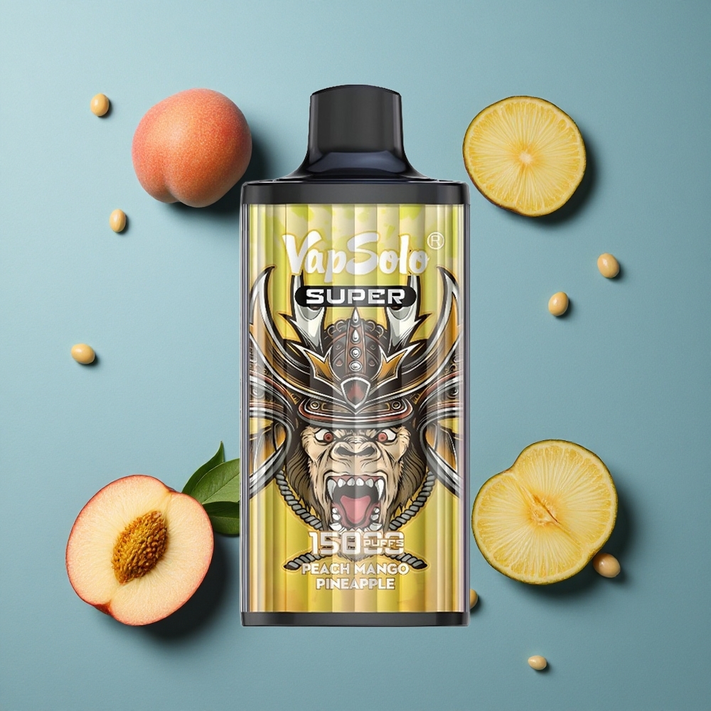 Vapsolo Super 15000 পাফস ডিসপোজেবল ভেপ পিচ আম কাঠাল (Peach Mango Pineapple) 40ml ই-লিকুইড, 850mah ব্যাটারি
