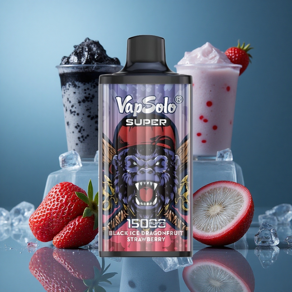 Vapsolo Super 15000 Puffs ব্ল্যাক আইস ড্রাগনফ্রুট স্ট্রবেরি (40ml, 20/50mg/ml নিকোটিন)
