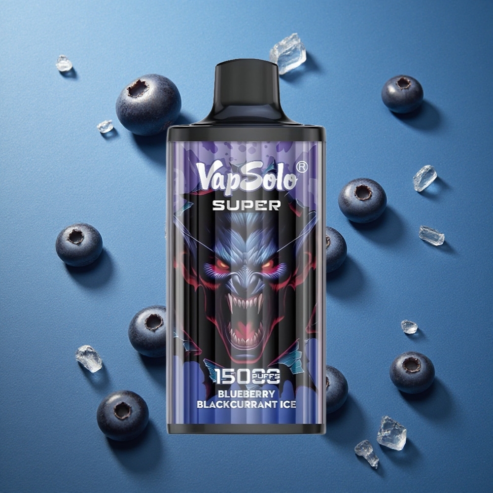 Vapsolo Super 15000 Puffs ডিসপোজেবল ভেপ ব্লুবেরি ব্ল্যাককারেন্ট আইস (40ml, 850mah)