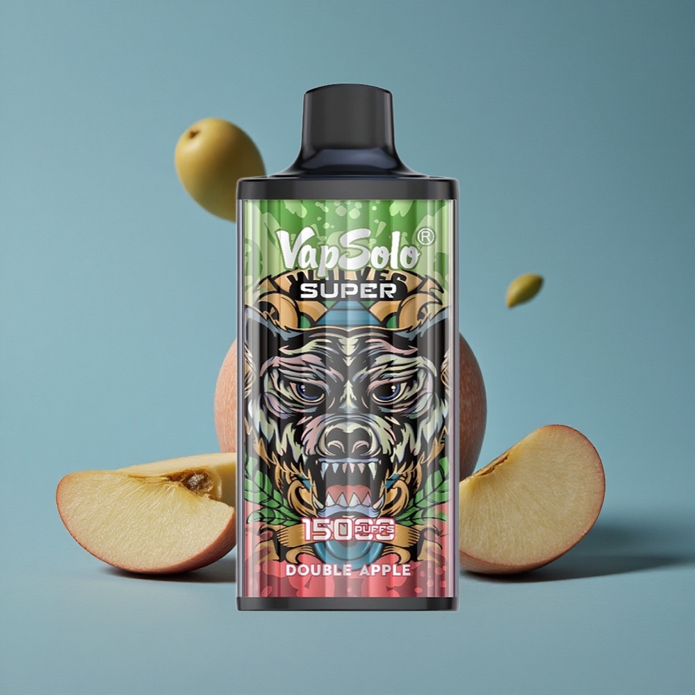 Vapsolo Super 15000 Puffs ডাবল আপেল 40ml ই-লিকুইড 850mah মেশ কয়েল