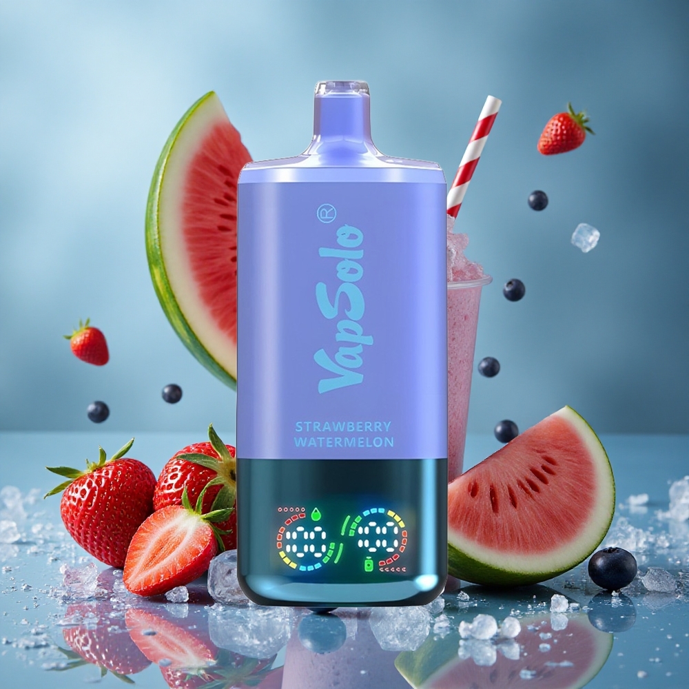VapSolo Triple 30000 পাফস ডিসপোজেবল ভেপ স্ট্রবেরি তরমুজ ও ব্লুবেরি আইস (৪০মিলি, টাইপ-সি)