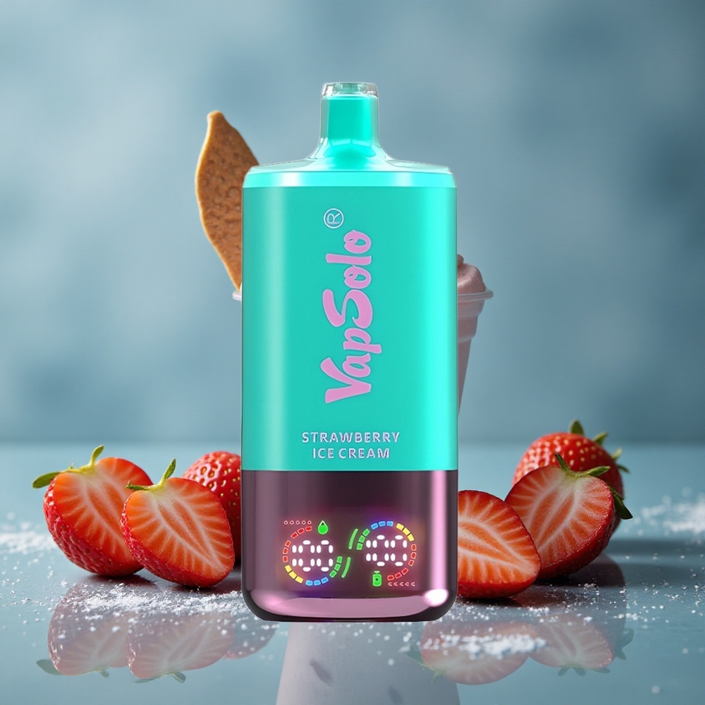 VapSolo Triple 30000 Puffs ডিসপোজেবল ভেপ স্ট্রবেরি আইসক্রিম (৪০মিলি, ৩ ট্যাঙ্ক)