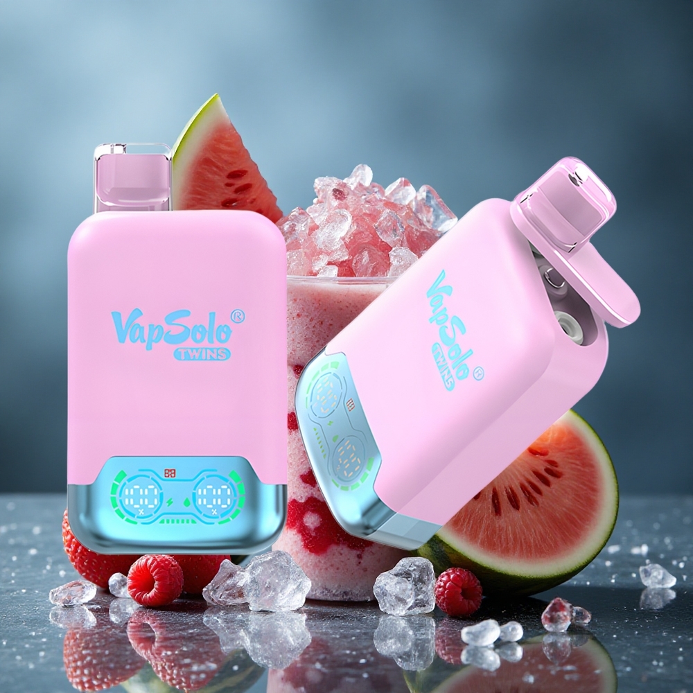 Vapsolo Twins 20000 Puffs ডিসপোজেবল ভেপ কালো বরফ ড্রাগন ফল স্ট্রবেরি ও রাস্পবেরি তরমুজ (40 মিলি, টাইপ-সি)