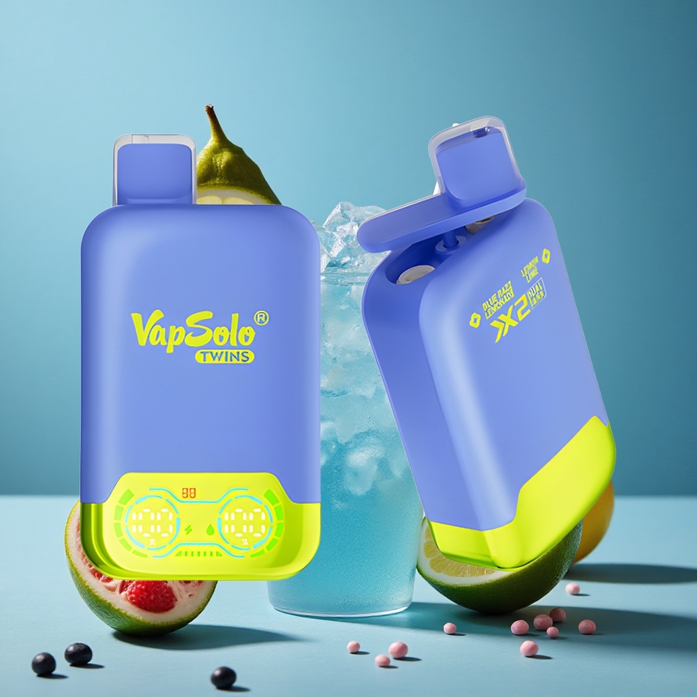 Vapsolo Twins 20000 Puffs ডিসপোজেবল ভেপ ব্লু রাজ লেমনেড ও লেমন লাইম ই-লিকুইড: ৪০ মিলি নিকোটিন: ২০mg/ml, ৫০mg/ml