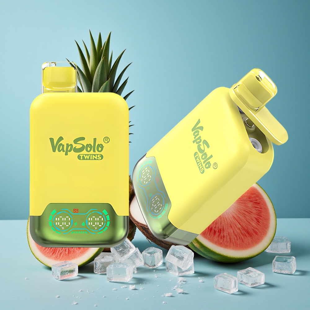 Vapsolo Twins 20000 Puffs ডিসপোজেবল ভেপ আনারস নারিকেল ও তরমুজ আইস (ই-লিকুইড: ৪০ মিলি, নিকোটিন: ২০mg/ml, ৫০mg/ml)