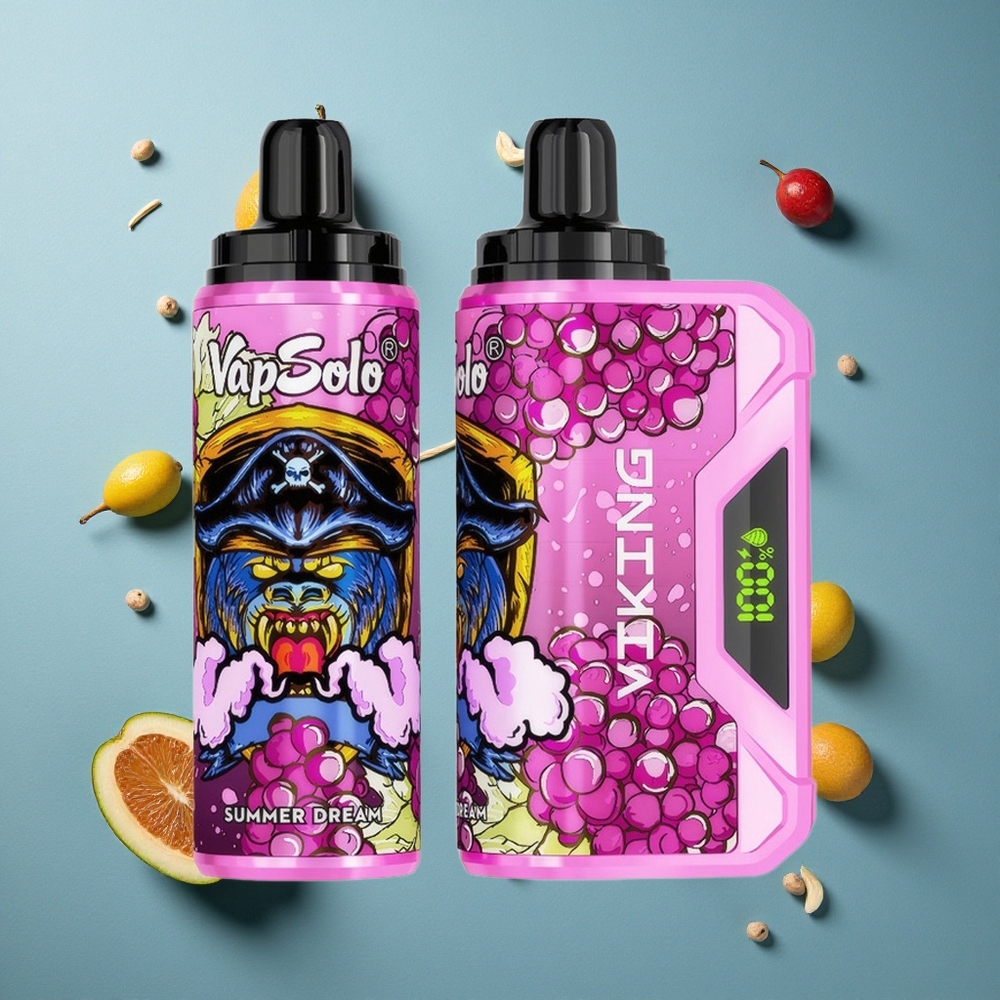 VapSolo VIKING 12000 পাফস ডিসপোজেবল ভেপ গ্রীষ্মের স্বপ্ন (22ml ই-লিকুইড)
