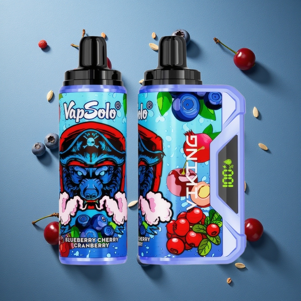 VapSolo VIKING 12000 Puffs ডিসপোজেবল ভ্যাপ ব্লুবেরি চেরি ক্র্যানবেরি (ই-লিকুইড: 22মিলি, টাইপ-সি চার্জিং)