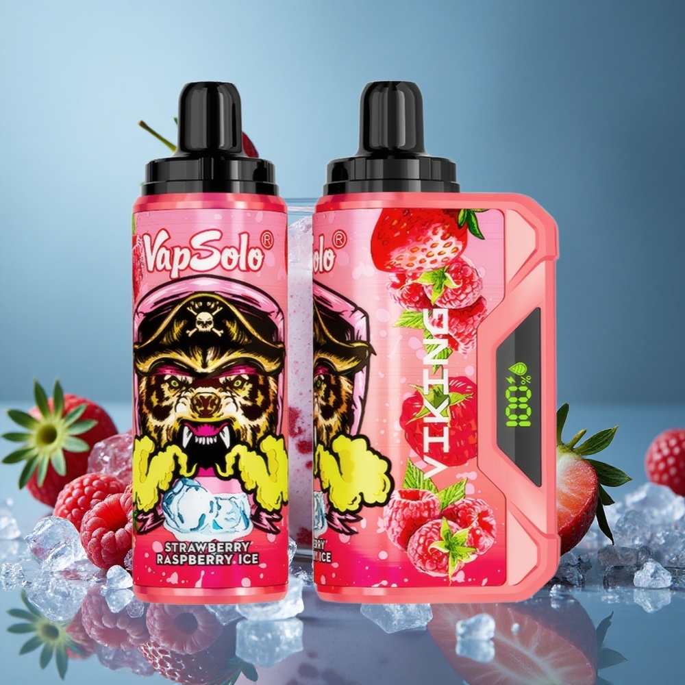 VapSolo VIKING 12000 Puffs ডিসপোজেবল ভ্যাপ স্ট্রবেরি রাস্পবেরি আইস (২২মিলি, টাইপ-সি)