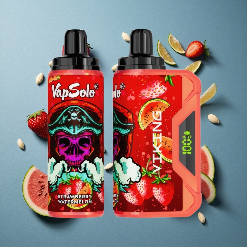 VapSolo VIKING 12000 Puffs ডিসপোজেবল ভ্যাপ স্ট্রবেরি তরমুজ (২২মিলি, টাইপ-সি)