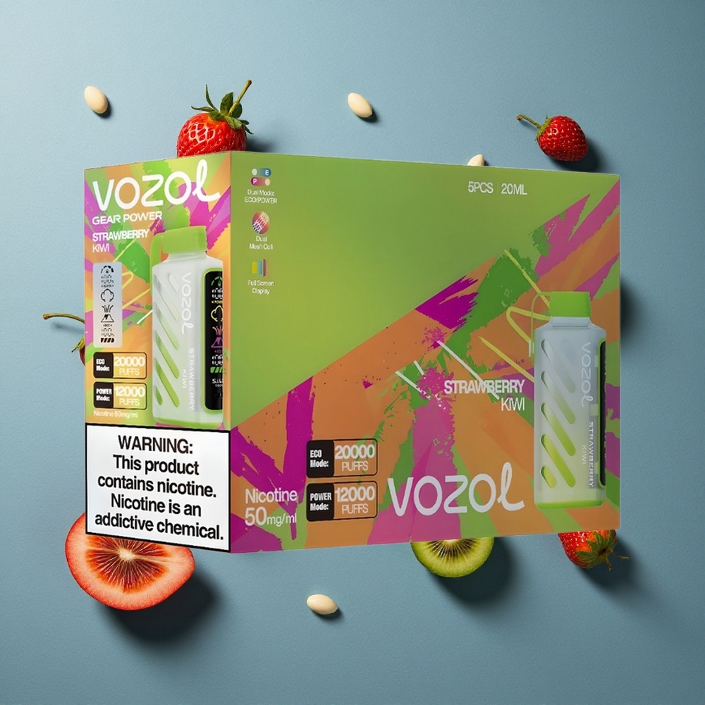 VOZOL Gear Power 20000 Puffs ডিসপোজেবল ভেপ স্ট্রবেরি কিউই, টেকনোলজি: S.i.L.C. Tech, প্রি-ফিল্ড ই-লিকুইড ক্যাপাসিটি: ২০এমএল