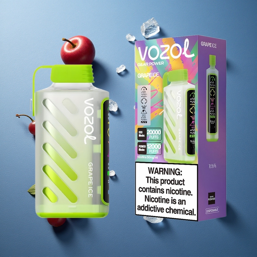 VOZOL Gear Power 20000 Puffs ডিসপোজেবল ভেপ আঙুর বরফ (S.i.L.C. টেক, ২০mL প্রি-ফিল্ড)