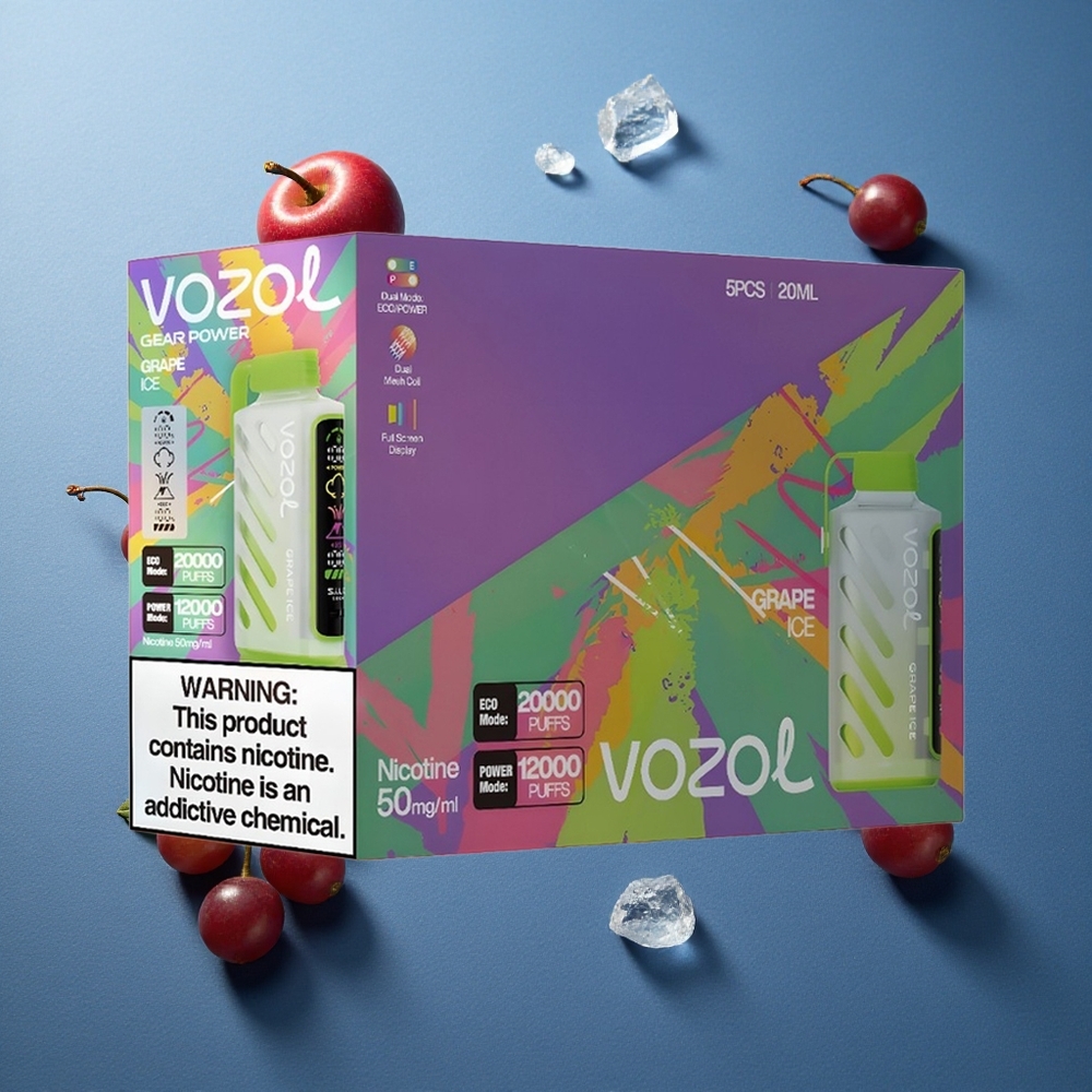 VOZOL Gear Power 20000 Puffs ডিসপোজেবল ভেপ আঙুর বরফ (S.i.L.C. টেক, ২০mL প্রি-ফিল্ড)