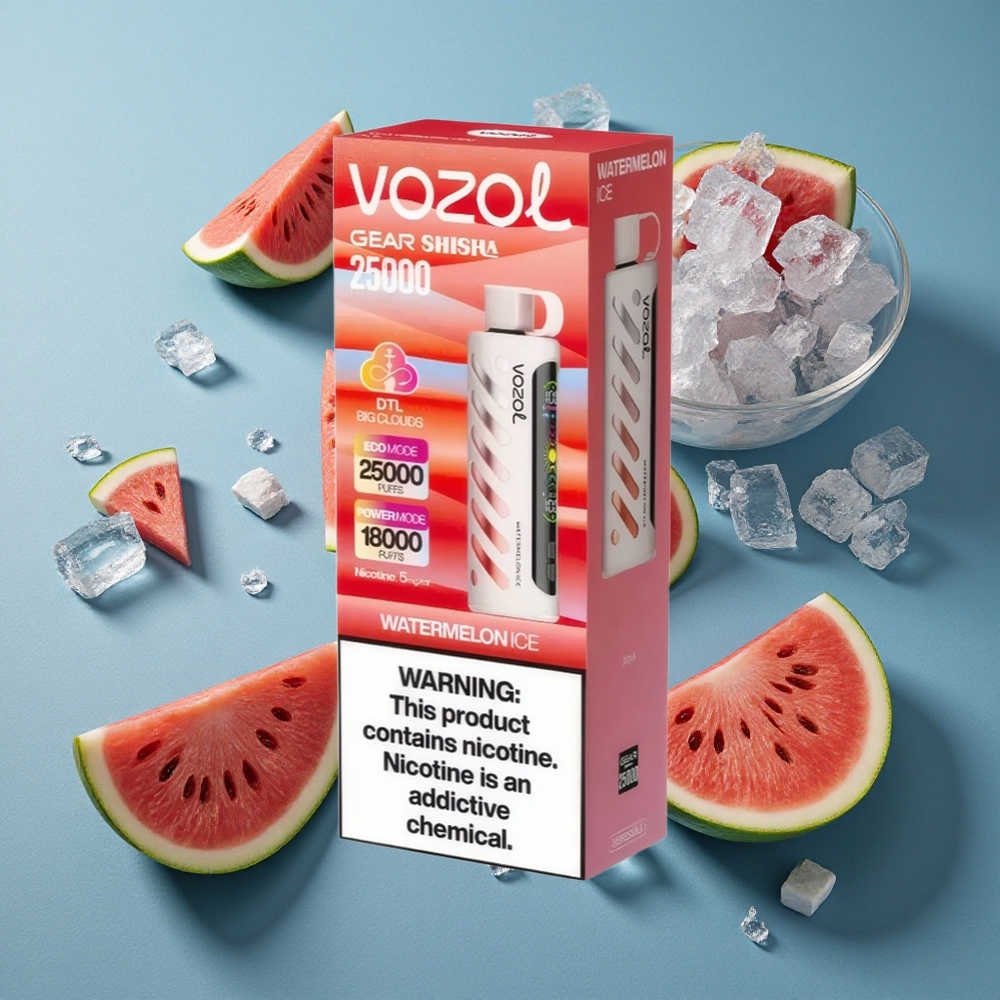 VOZOL Gear Shisha 25000 Puffs ডিসপোজেবল ভেপ তরমুজ বরফ, S.i.L.C Tech, 1000mAh